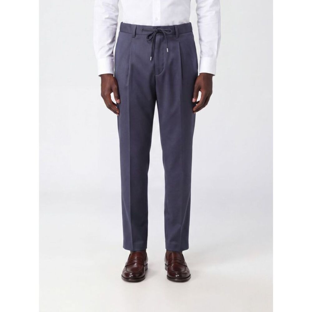 Herno Men Herno Slim Fit Cotton Trousers With Drawstring Waist And Belt Loops